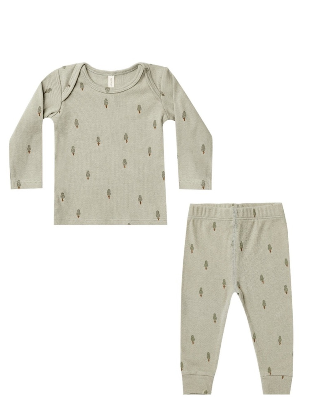 Quincy Mae organic cotton Long Sleeve Tee + Legging Set in Trees